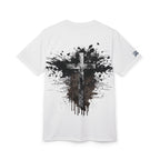 Christian Cross Splatter T-Shirt — Grunge Faith Graphic Tee