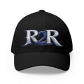 R2R Embroidered Baseball Cap — Metallic Silver/Blue Logo