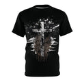 Christian Cross Splatter T-Shirt — Grunge Faith Graphic Tee