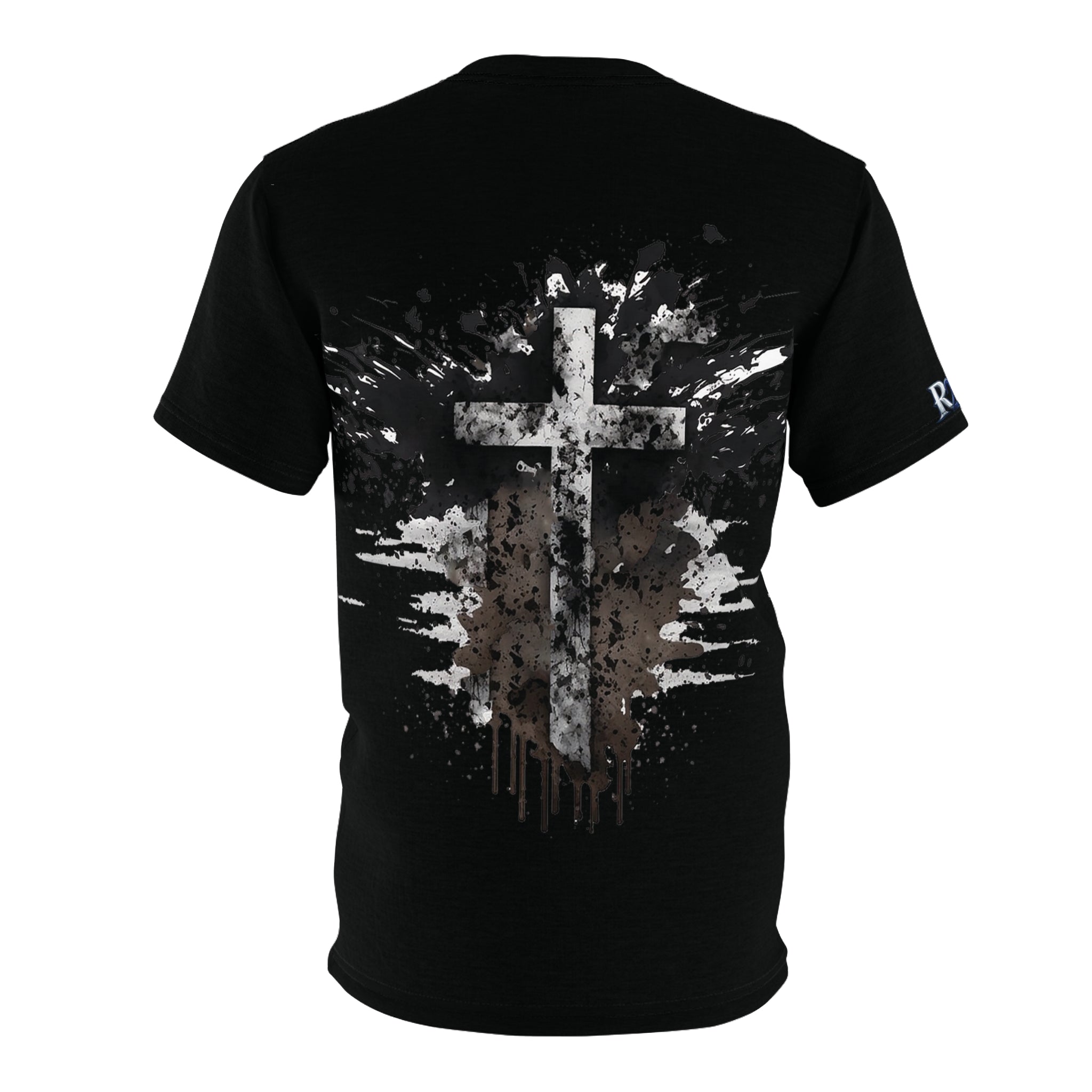Christian Cross Splatter T-Shirt — Grunge Faith Graphic Tee