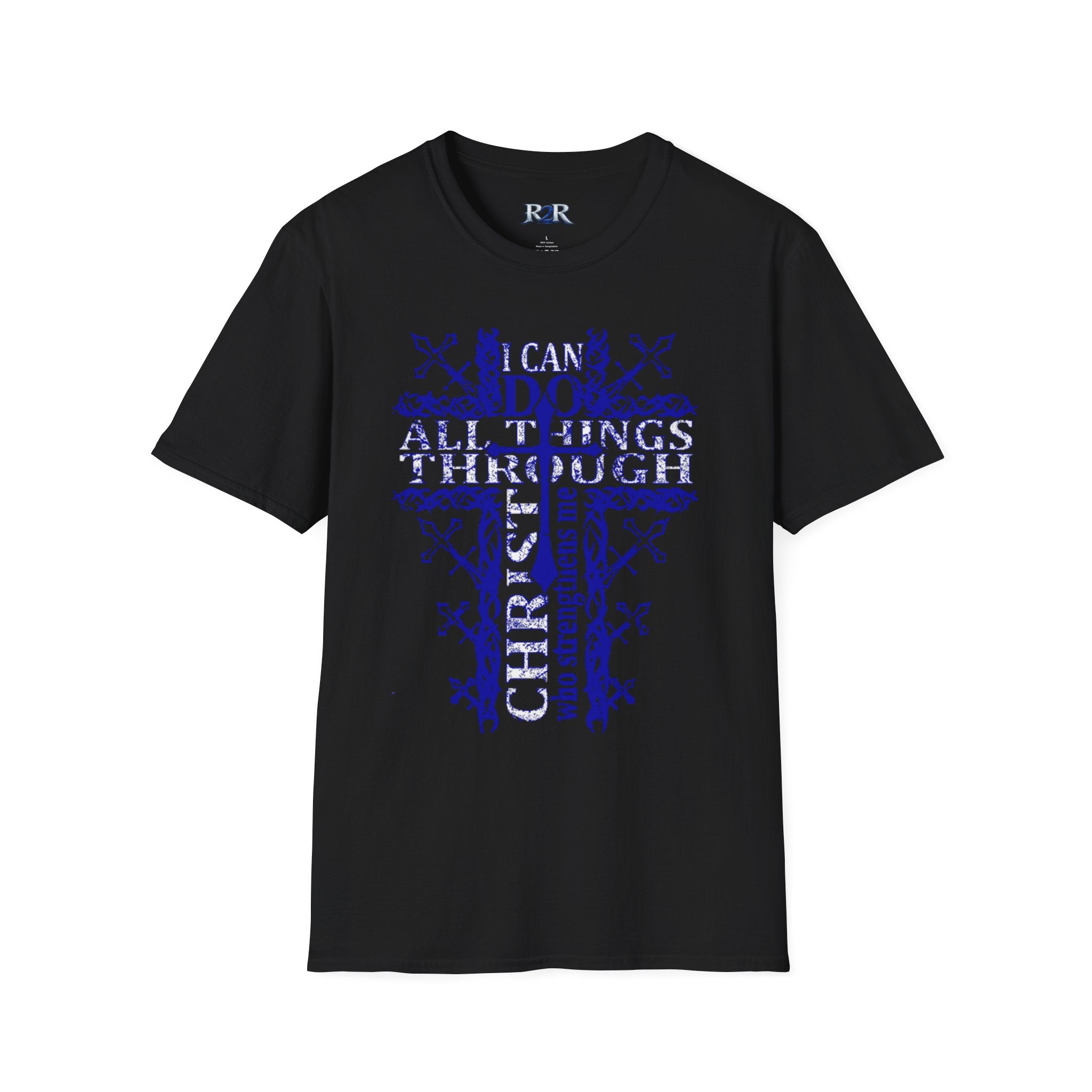 Christian Cross T-Shirt – "I Can Do All Things Through Christ" Inspirational Tee