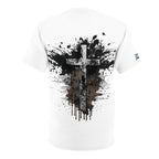 Christian Cross Splatter T-Shirt — Grunge Faith Graphic Tee