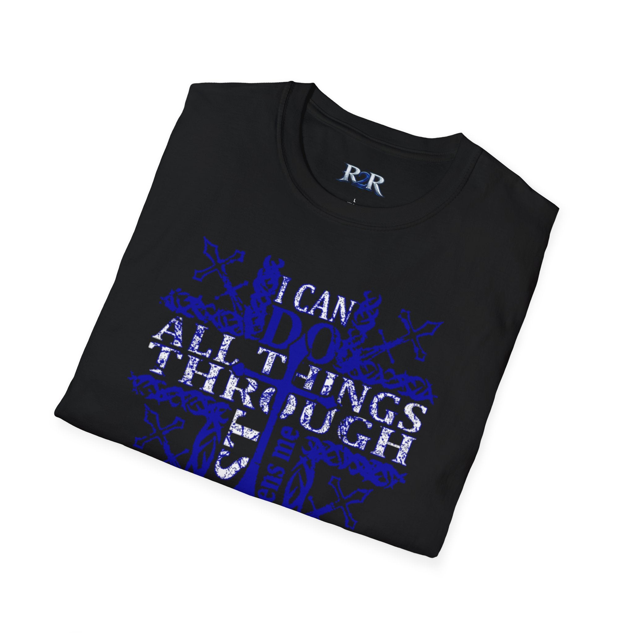 Christian Cross T-Shirt – "I Can Do All Things Through Christ" Inspirational Tee
